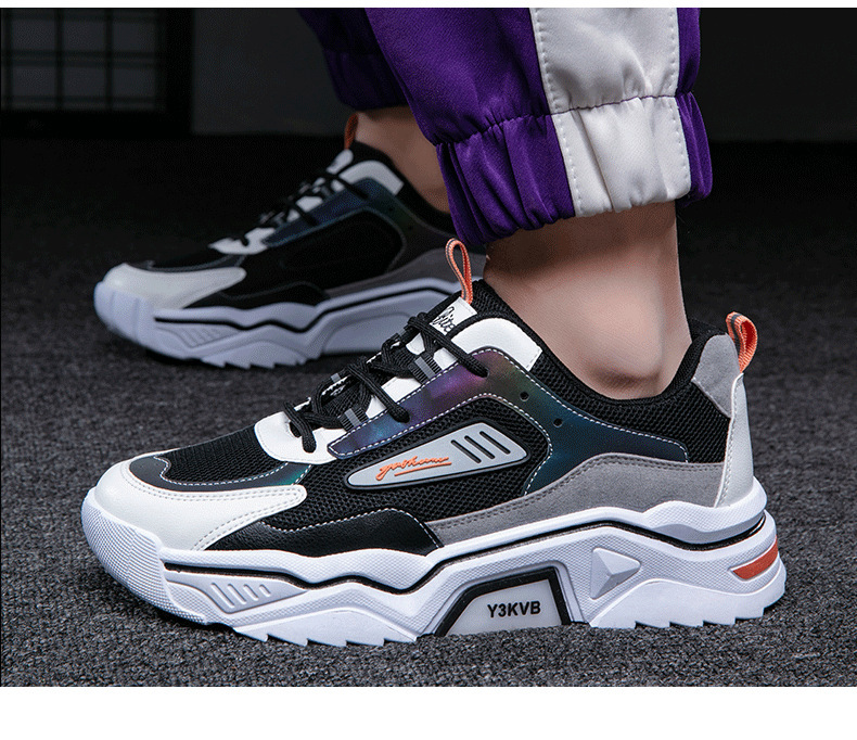 Fashion men's shoes 3M reflective men's sports shoes