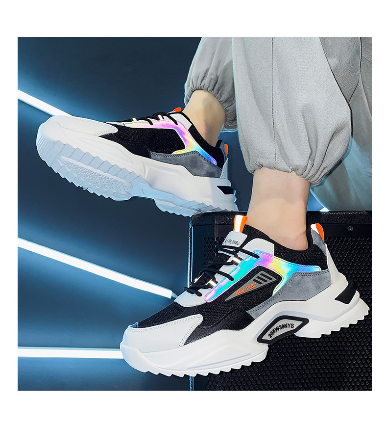 Fashion men's shoes 3M reflective men's sports shoes