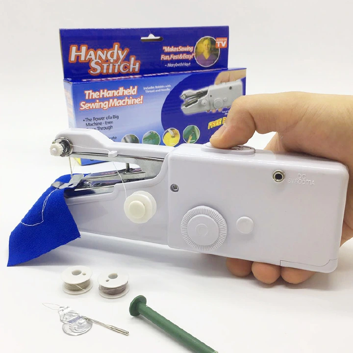 Household Handheld Mini Sewing Machine【kilimall Recommendation】High Quality Multipurpose Portable Simple Sewing Machine Battery-powered Sewing Clothes DIY Tools Quick Sew Set White 1 Pc As Picture