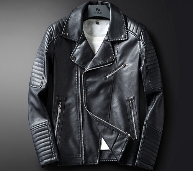 Kilimall New Men S Leather Jacket For Young Locomotives Pu New Men S Leather Jacket For Young Locomotives Pu Lapel Casual Wear Black