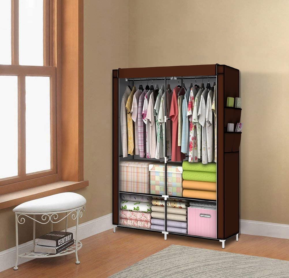 Two Column Wardrobe Large Capacity Wardrobe Assemble Closets Portable Home Storage