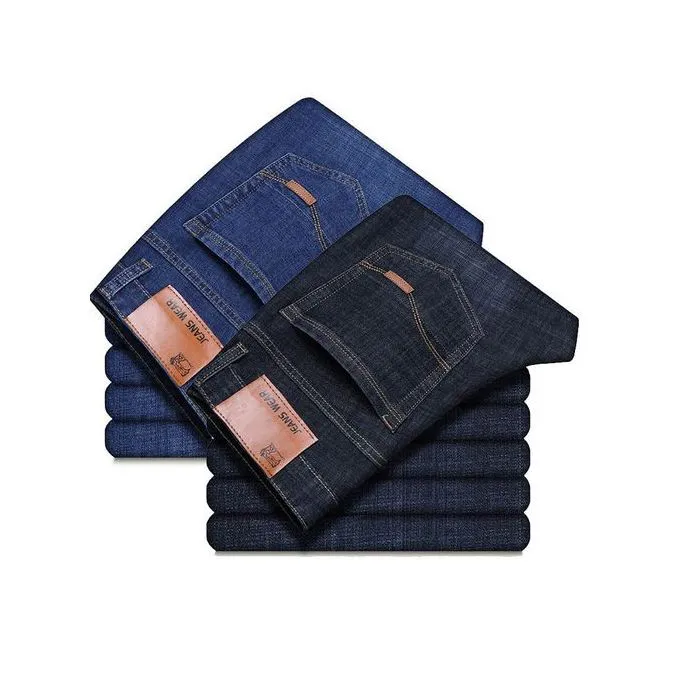 Fashion 2 Pieces(Navy+black)Men Printed Sweatpants Trousers Jeans