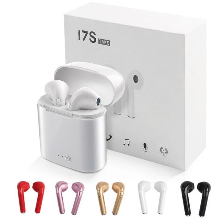 i7S TWS Bluetooth Earphones Long lasting Wireless Earbuds iPhone Samsung Android with Charging Box