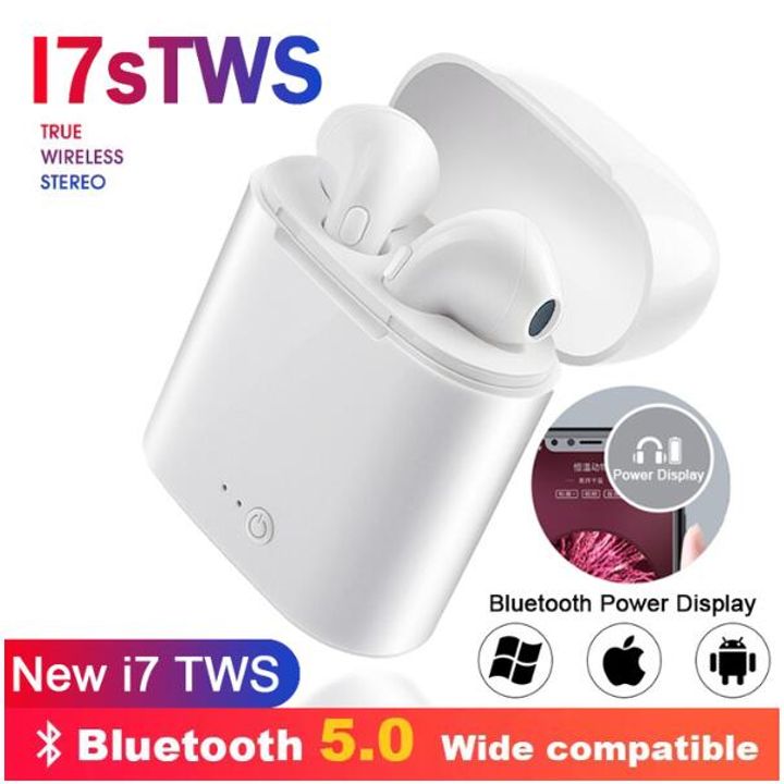 i7S TWS Bluetooth Earphones Long lasting Wireless Earbuds iPhone Samsung Android with Charging Box