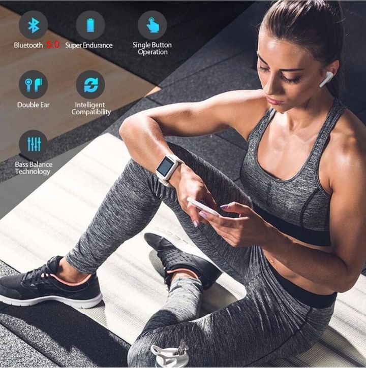i7S TWS Bluetooth Earphones Long lasting Wireless Earbuds iPhone Samsung Android with Charging Box