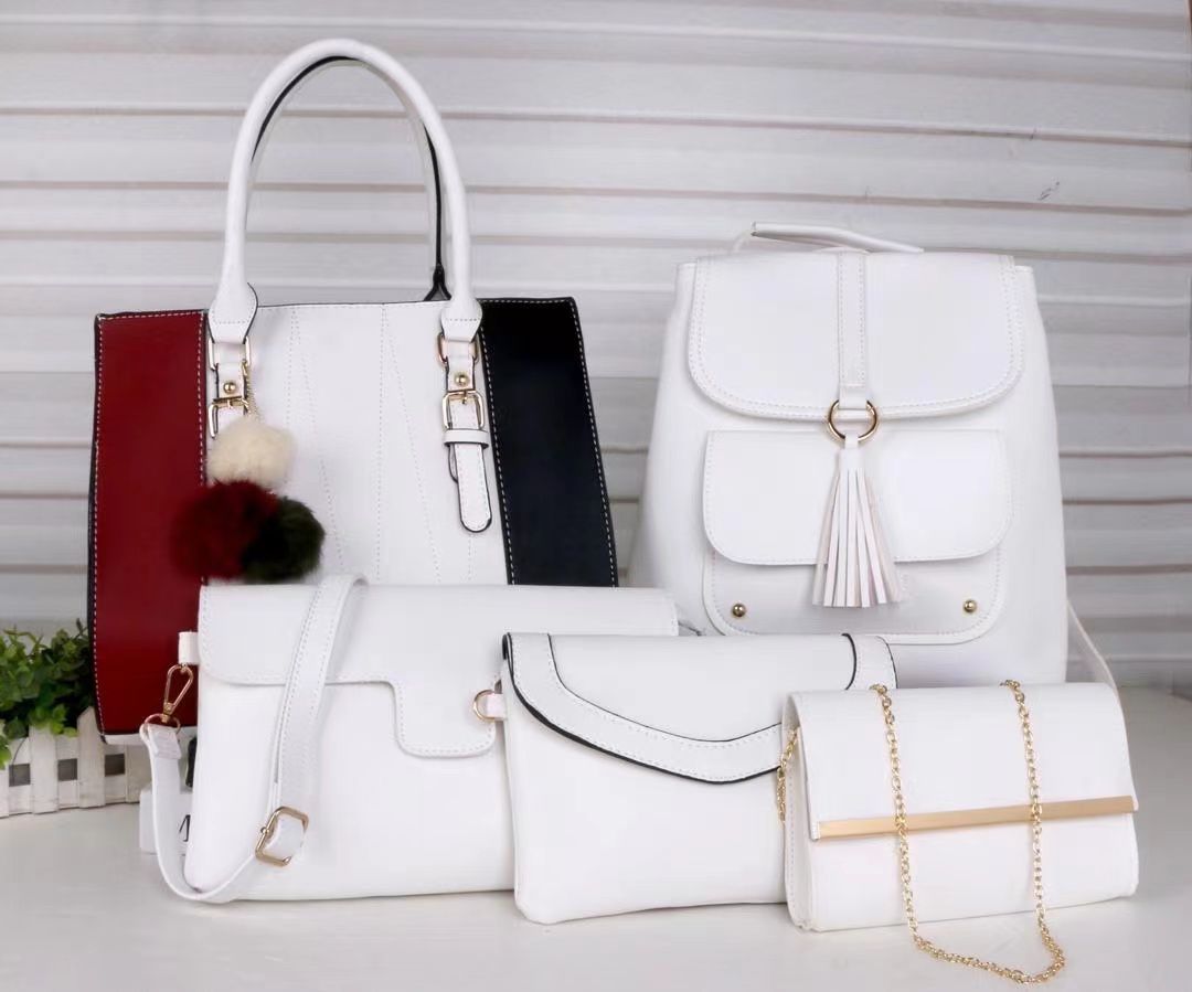 Fashion Classic trendy ladies 5 in 1 handbags PU leather bag