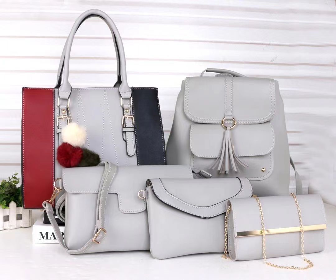 Fashion Classic trendy ladies 5 in 1 handbags PU leather bag
