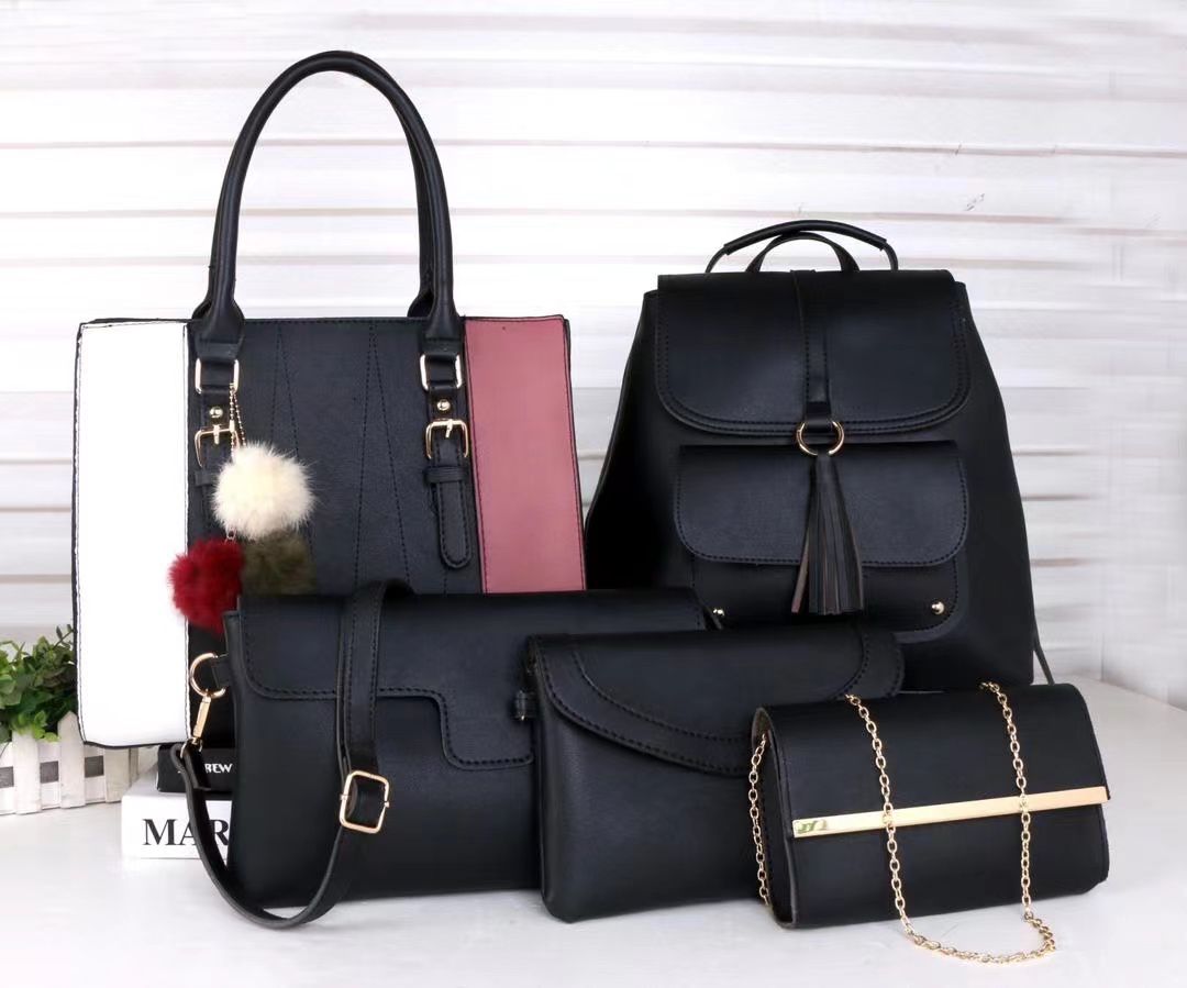 Fashion Classic trendy ladies 5 in 1 handbags PU leather bag