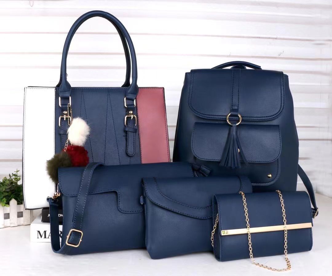 Fashion Classic trendy ladies 5 in 1 handbags PU leather bag