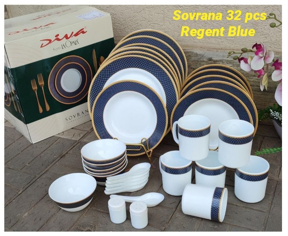 {PROMOTION} 32pcs sorvana kitchen dinner set. 6pcs dinner plates 6pcs soup plates 6pcs soup bowls 6pcs soup spoons 6pcs mugs 2pcs salt shaker and pepper 1 32Pcs