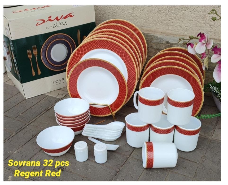 {PROMOTION} 32pcs sorvana kitchen dinner set. 6pcs dinner plates 6pcs soup plates 6pcs soup bowls 6pcs soup spoons 6pcs mugs 2pcs salt shaker and pepper 1 32Pcs