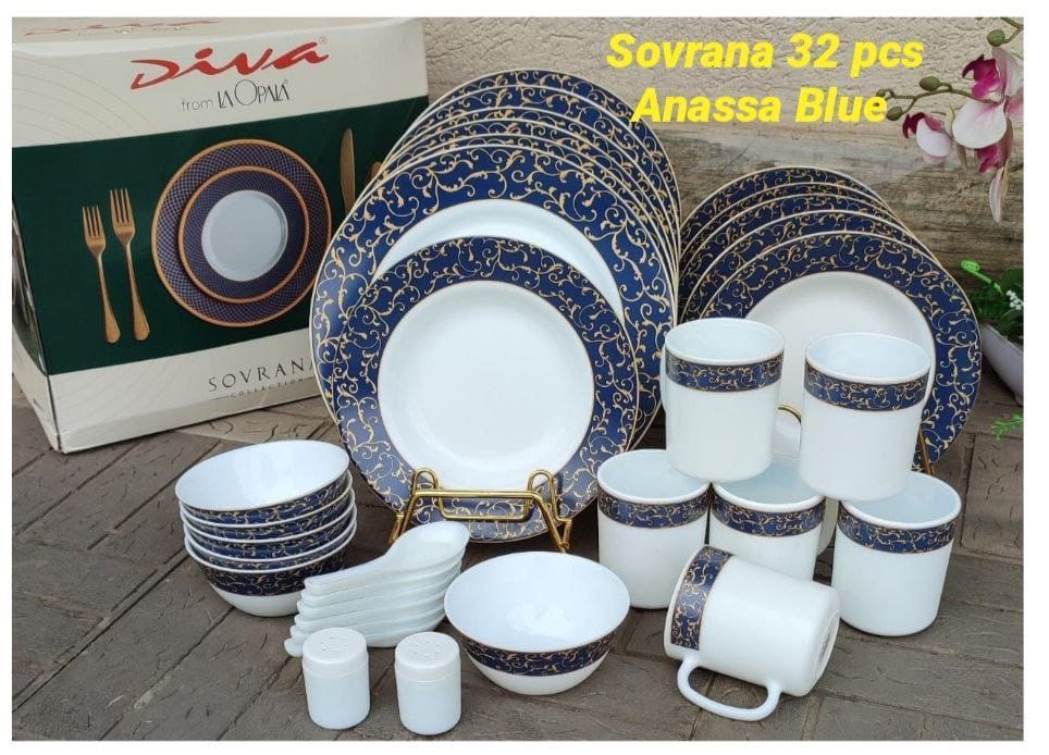 {PROMOTION} 32pcs sorvana kitchen dinner set. 6pcs dinner plates 6pcs soup plates 6pcs soup bowls 6pcs soup spoons 6pcs mugs 2pcs salt shaker and pepper 1 32Pcs