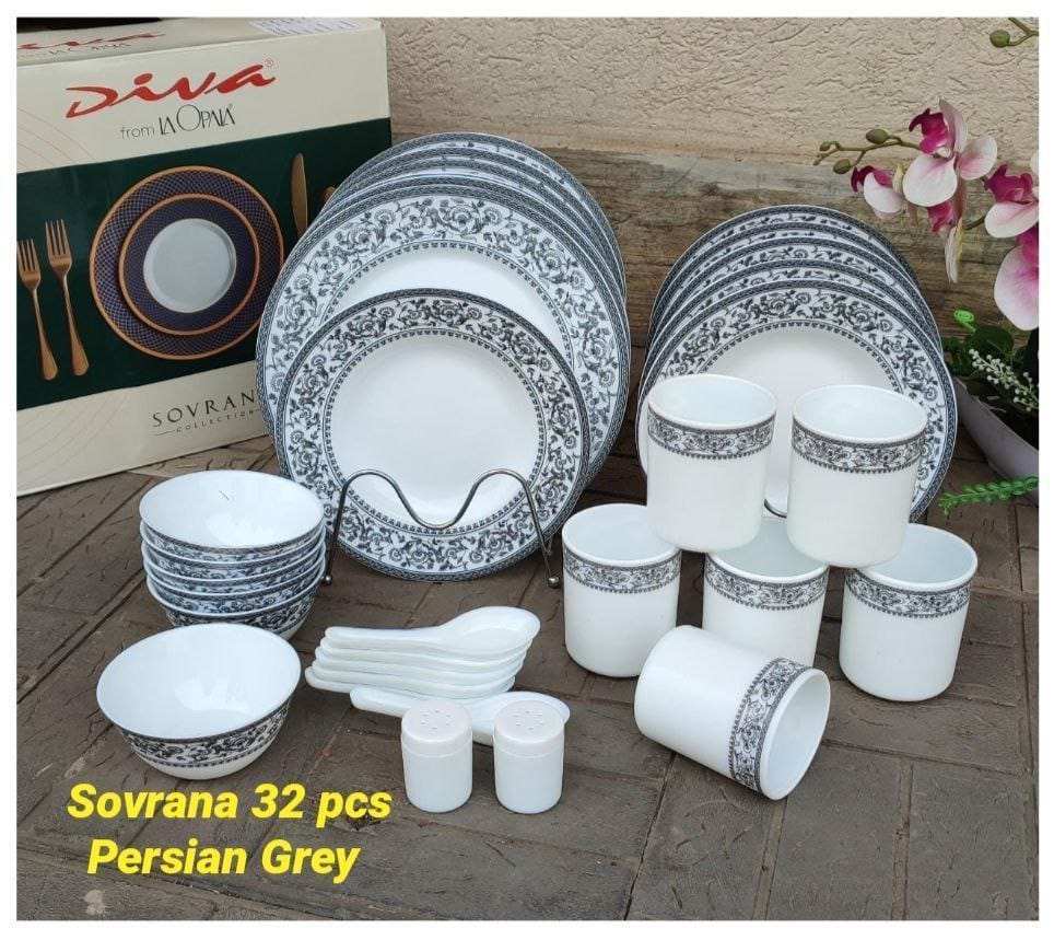 {PROMOTION} 32pcs sorvana kitchen dinner set. 6pcs dinner plates 6pcs soup plates 6pcs soup bowls 6pcs soup spoons 6pcs mugs 2pcs salt shaker and pepper 1 32Pcs