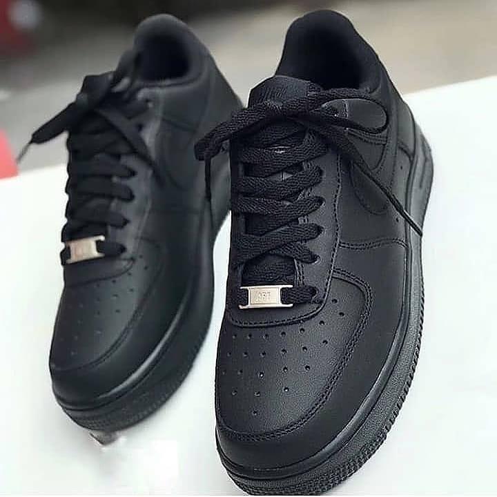 Original airforce 1 unisex  breathable leather shoes black