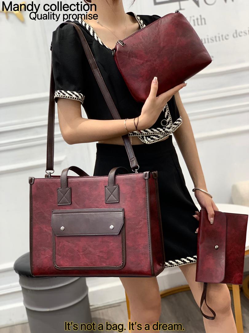 High Quality Classic Vintage Women Fashion 4 in 1 Mandy Collections Ladies PU Leather Women Set Handbags (It is not a bag it is a dream)