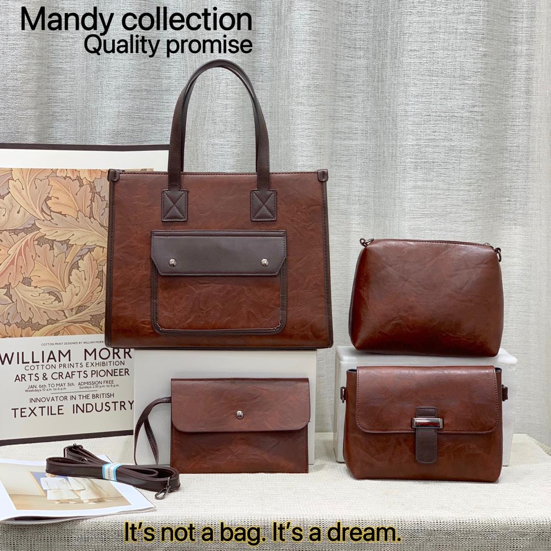 High Quality Classic Vintage Women Fashion 4 in 1 Mandy Collections Ladies PU Leather Women Set Handbags (It is not a bag it is a dream)