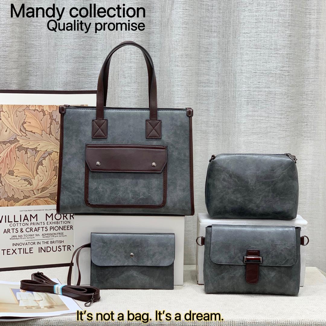 High Quality Classic Vintage Women Fashion 4 in 1 Mandy Collections Ladies PU Leather Women Set Handbags (It is not a bag it is a dream)