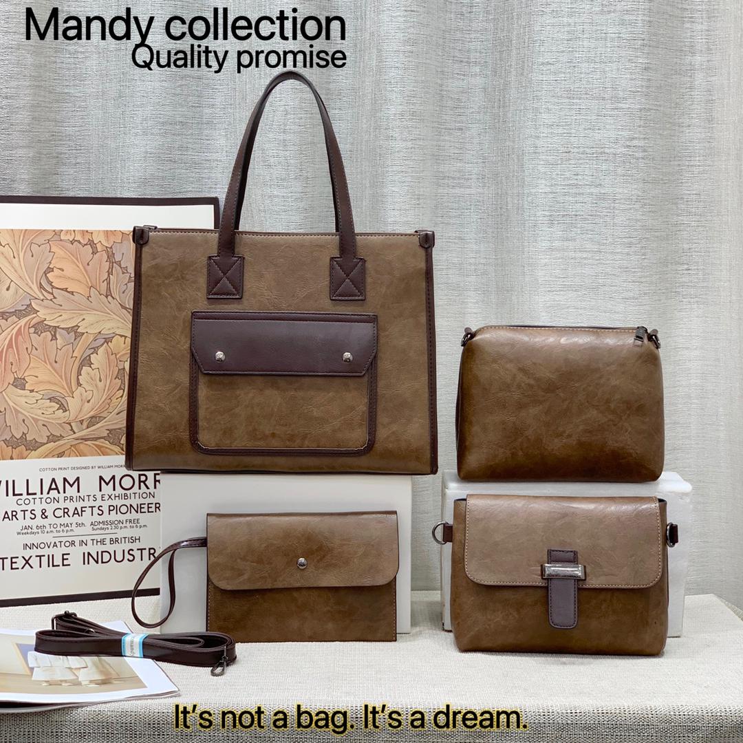 High Quality Classic Vintage Women Fashion 4 in 1 Mandy Collections Ladies PU Leather Women Set Handbags (It is not a bag it is a dream)