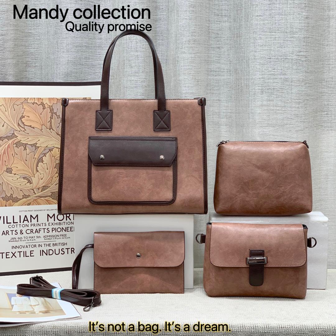 High Quality Classic Vintage Women Fashion 4 in 1 Mandy Collections Ladies PU Leather Women Set Handbags (It is not a bag it is a dream)