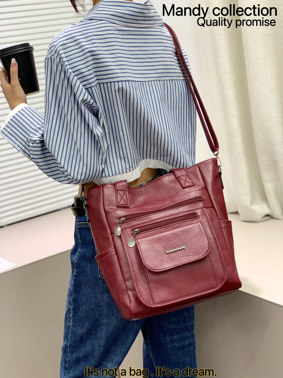 High Quality Classic Vintage Women Fashion Mandy Collections Ladies PU Leather Women Set Handbags (It is not a bag it is a dream)
