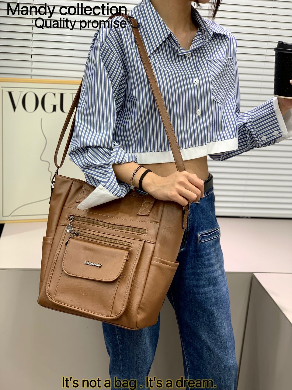 High Quality Classic Vintage Women Fashion Mandy Collections Ladies PU Leather Women Set Handbags (It is not a bag it is a dream)