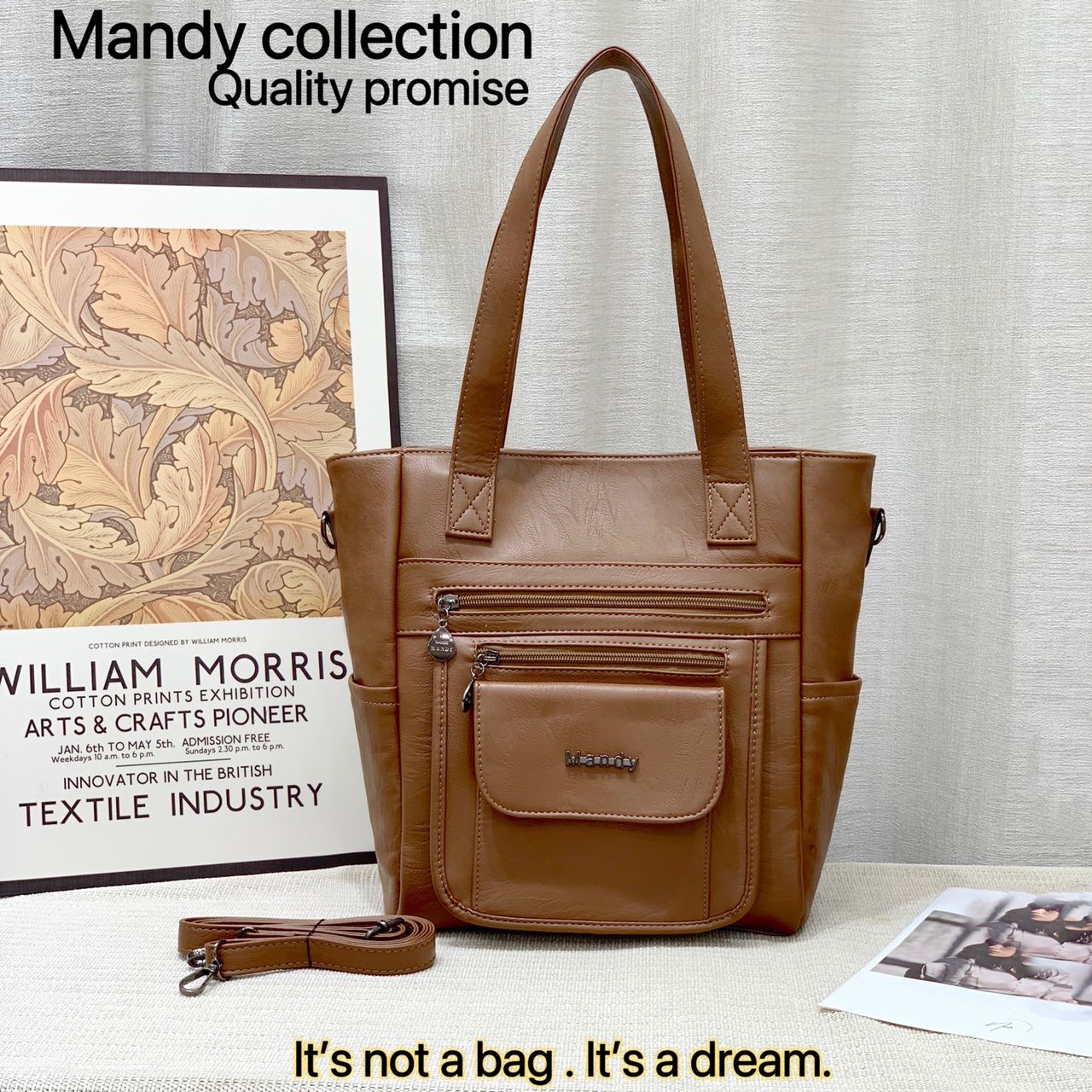 High Quality Classic Vintage Women Fashion Mandy Collections Ladies PU Leather Women Set Handbags (It is not a bag it is a dream)