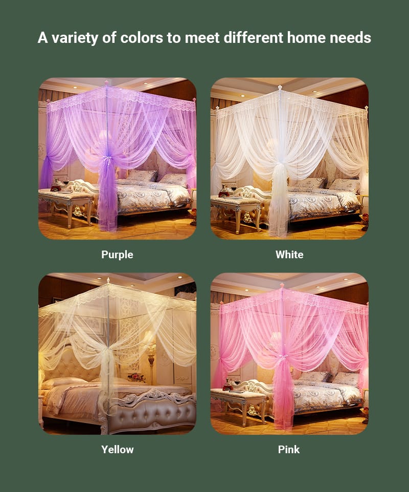 【 Promotion】4 Stands Mosquito Net Bed Net Mosquito Repellent Tent Bedding Accessories