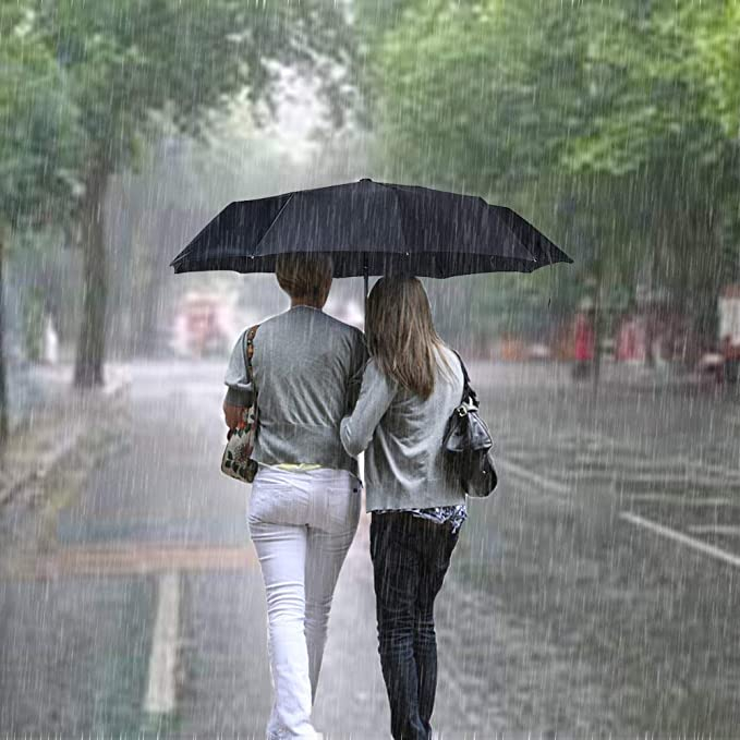 Folding Umbrellas Windproof Travel Umbrellas for Rain - Covers 2/3 people when fully opened, Lightweight, Strong, Compact with for Men & Women
