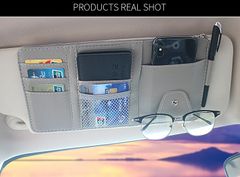 Car Styling Visor Organizer Sun Visor Storage Pouch Car Organizer Sunglasses Holder Card Organizer Ticket Pocket Car Storage Gray