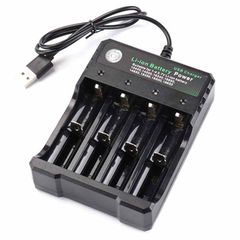 4 Slots Battery Charger USB Charging for 18650 Li-ion Battery one size