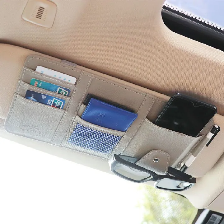 Car Styling Visor Organizer Sun Visor Storage Pouch Car Organizer Sunglasses Holder Card Organizer Ticket Pocket Car Storage