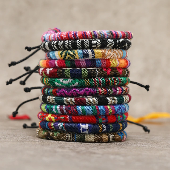European and American ethnic storm, Semitic style, colorful wax rope bracelet, fashionable, personalized, beautiful, multi-color bracelet jewelry 5 color combinations availabl