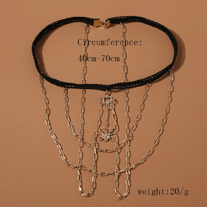 New personalized elastic spider thigh chain, trendy multi-layer body chain, metal multi-layer trendy body chain accessories, suitable for gift giving, female decoration, etc