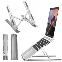 Portable Laptop Stand ABS Plastic Computer Laptop Holder Stand Adjustable Foldable  for Notebook Computer Bracket Lifting Cooling Holder Non-slip White normal