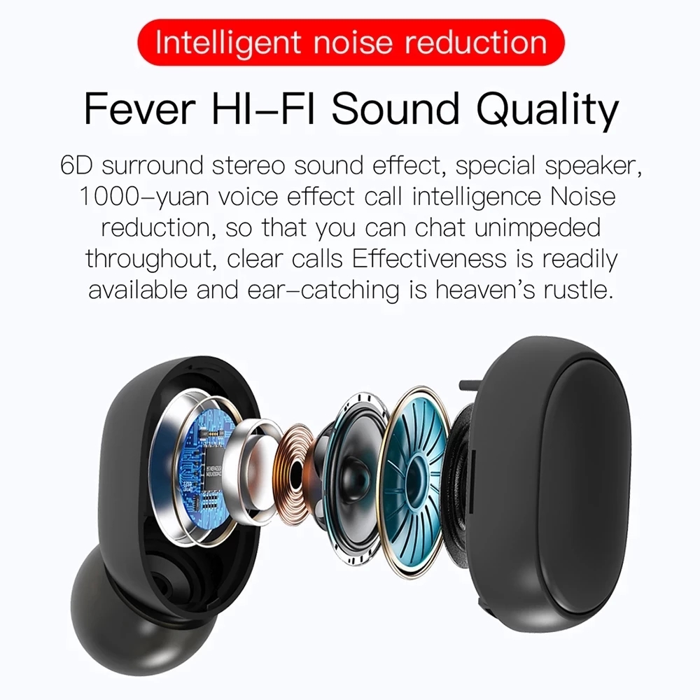 LED Digital Display Bluetooth Earpods TWS Bluetooth Earphones Wireless bluetooth headset Noise Cancelling With Microphone Headphones With Charging Case For All Phone