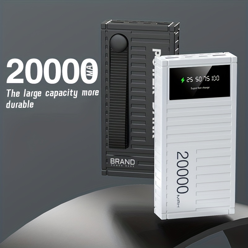 【Besundy】20000mAh Punk Style Container LED Power Bank Real Mark Capacity Portable Stylish Battery Charger Dual USB Powerbank Compatible with iPhone Xiaomi Tecno Samsung Infinix Phone Tablet