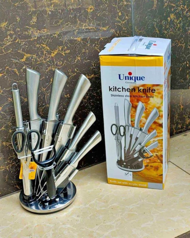 19pcs Kitchen Utensils And Knife Set With Block, Including 9pcs