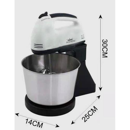 SCARLET  7-Speed Portable Hand Mixer With Bowl 1spoon 1 Fork Those tiresome tasks of beating eggs, cake batter and mixing of flour is simplified to just a push of a button with the mixer