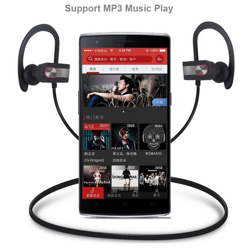 Sports Wireless Bluetooth Earphone Headphones Headset Mic Aptx stereo ear phones Earbuds for phone