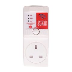 TV/DVD Guard Surge Suppressor Power Protection Against Voltage Fluctuations White