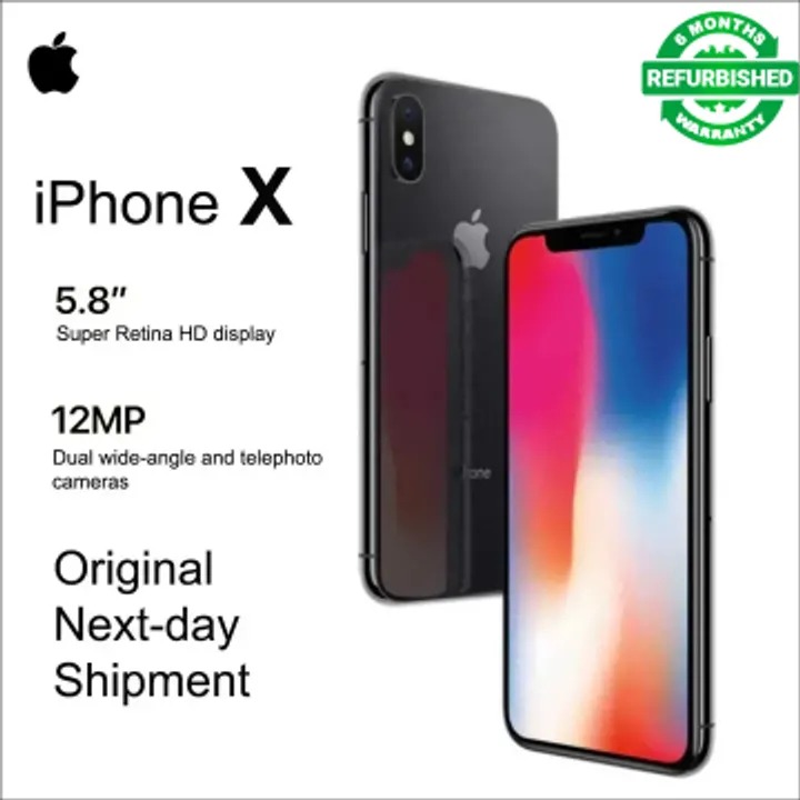 Refurbished iPhone X 256GB/64GB + 3GB/ 12MP+7MP 5.8 inch Smartphone A11 Bionic processor 2G/3G/4G/LTE single standard SIM iPhone first generation full screen