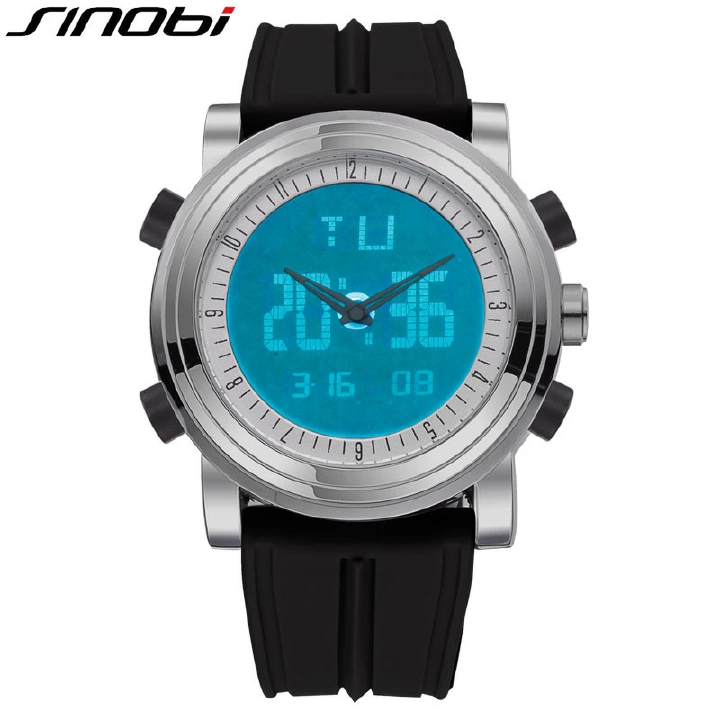 SINOBI Men's Dual-Display Sports Watch Glow Cool Men's Watch Multifunctional Waterproof Electronic Watch