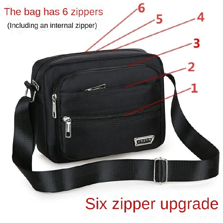6-layer multifunctional men's shoulder bags large capacity fashion casual crossbody bag handbags sling bag wallet phone waterproof business Men's Bags