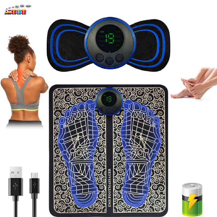 [LANGTOU] electric pulse kit cushion massager and foot cervical massager can relieve body pain physical therapy