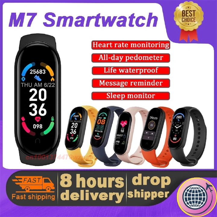 【2023 New】M7 Smartwatch Smartwatch Men Women Fitness Bracelet Heart Rate Sports Tracking Watch for Apple Xiaomi Android