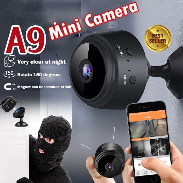 A9 camera mini Wifi 1080P HD night vision security monitoring network camera connected to smartphones support memory card expansion
