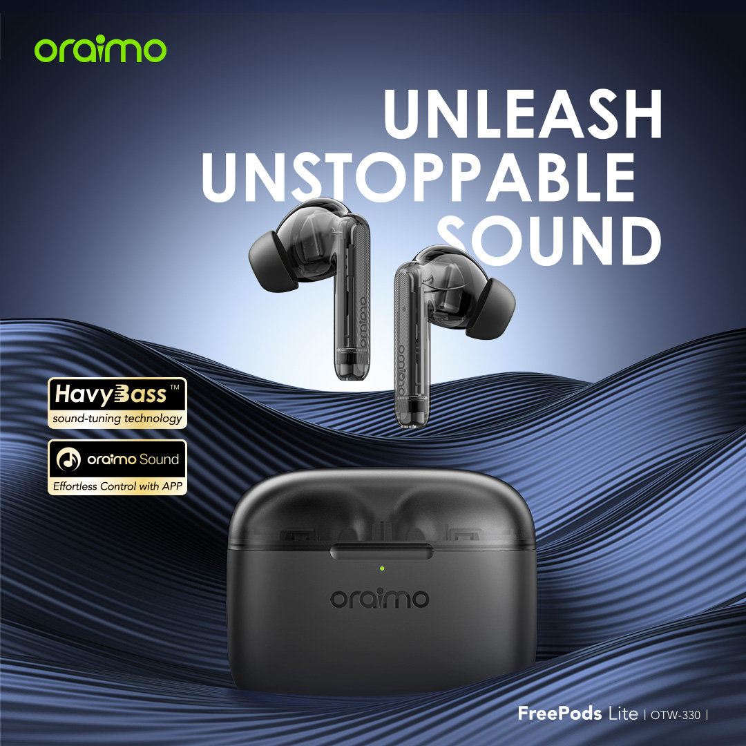 {NEW YEAR SALE} Oraimo FreePods Lite MODEL OTW-330  ENC 40-hour Playtime Havybass True Wireless Earbuds With APP control  Bluetooth earphone