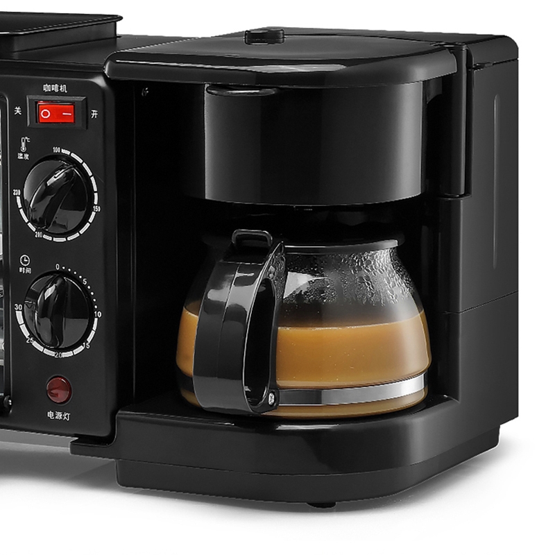 Three in one coffee maker electric oven Home breakfast machine toaster grill pan bread toaster