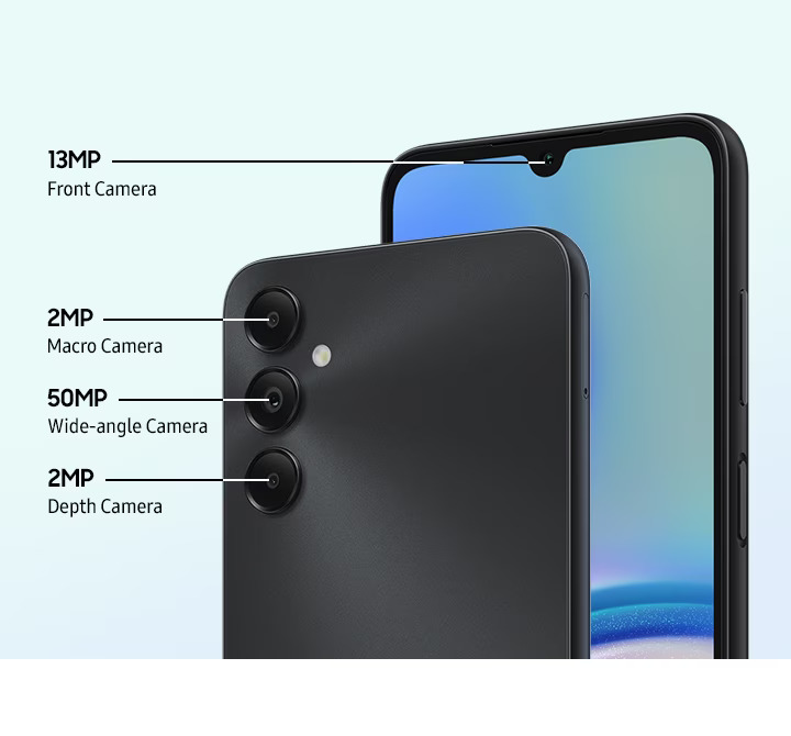 New Arrival Samsung Galaxy A05S 128GB+4GB 50MP+2MP+2MP  Triple Camera Snapdragon 680 6.7" 90Hz Display Android 13 5000mAh 25W Type-C Charge Smart Phone