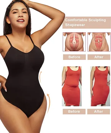Women's Simple Shapewear Bodysuit, Plus Size Lace Trim Breast Lifting Tummy  Control Sculpting Bodysuit, High-quality & Affordable